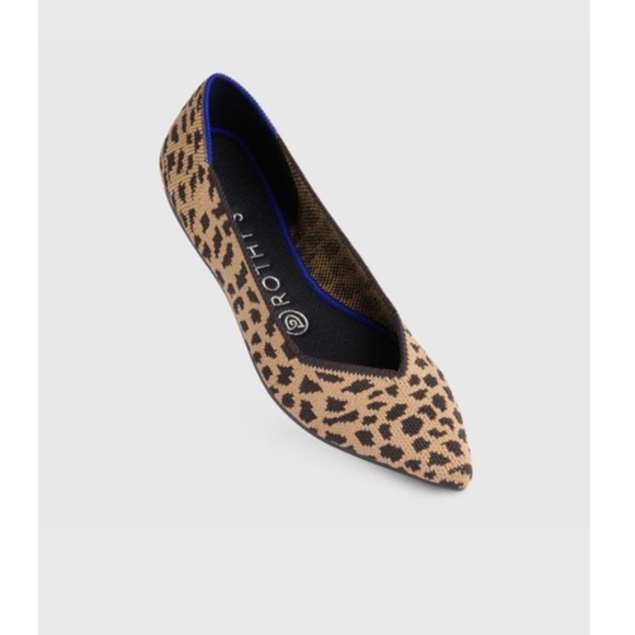 Rothy's The Point Retired Animal Print Pointed Toe Flats Slip On Shoes W9.5 - Picture 1 of 6